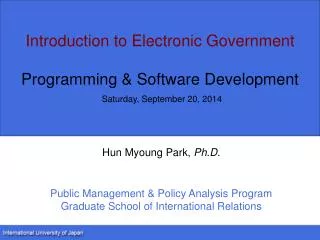 Hun Myoung Park, Ph.D.
