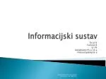 Informacijski sustav - slide 1