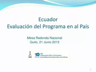 ecuador evaluaci n del programa en al pa s