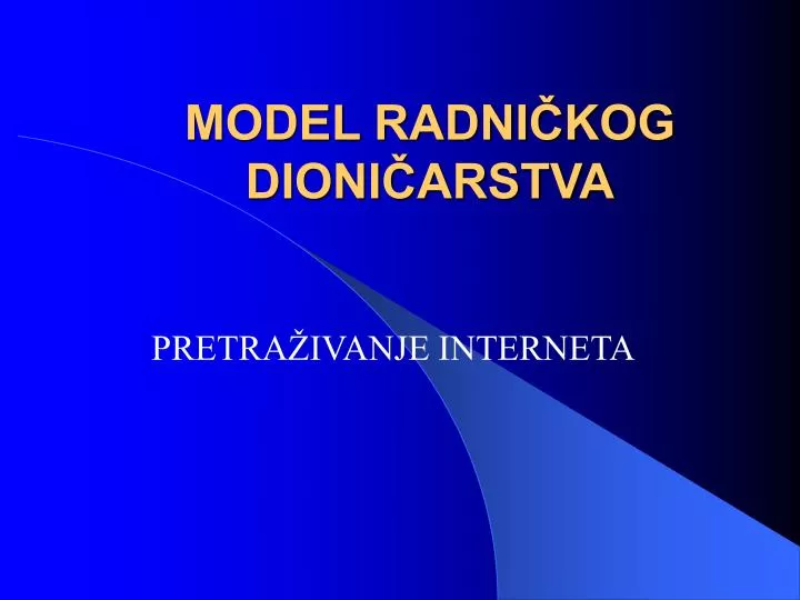 model radni kog dioni arstva