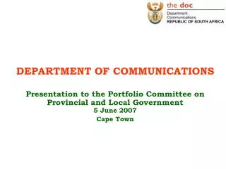 DEPARTMENT OF COMMUNICATIONS