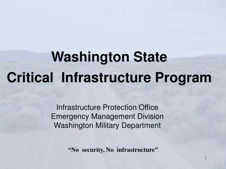 washington state critical infrastructure program