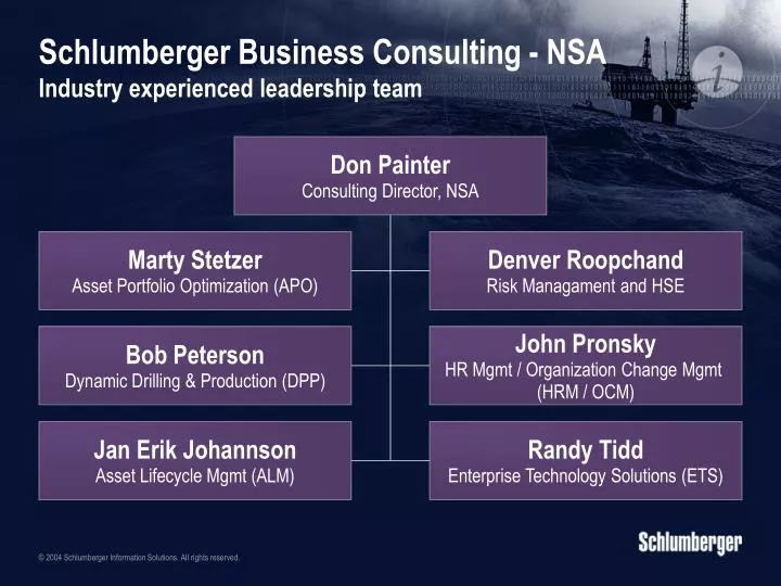 schlumberger business consulting nsa industry experienced leadership team