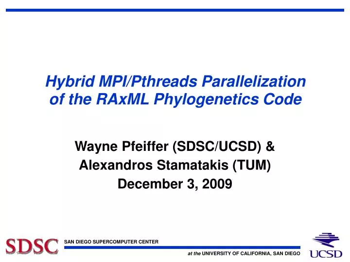 hybrid mpi pthreads parallelization of the raxml phylogenetics code