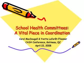 School Health Committees: A Vital Piece in Coordination