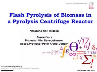 Flash Pyrolysis of Biomass in a Pyrolysis Centrifuge Reactor
