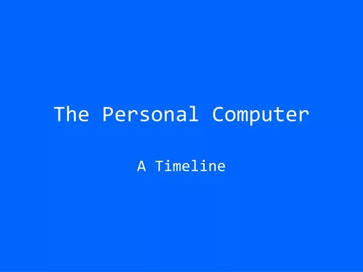 the personal computer