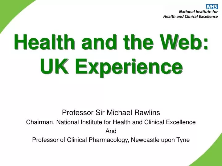 health and the web uk experience