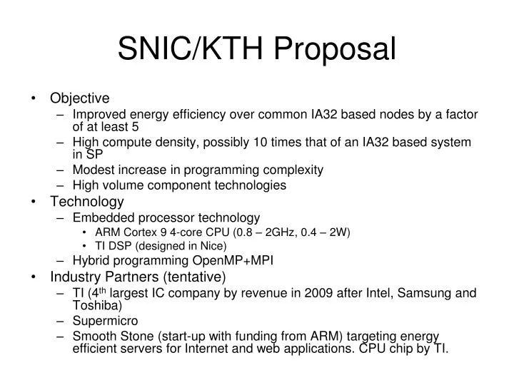 snic kth proposal