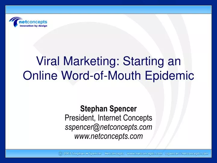 viral marketing starting an online word of mouth epidemic