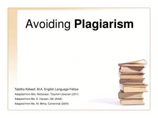 Avoiding Plagiarism