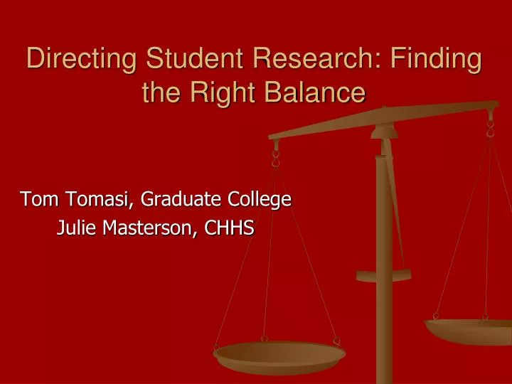 directing student research finding the right balance