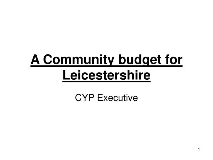 a community budget for leicestershire