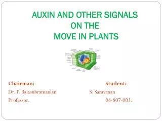 AUXIN AND OTHER SIGNALS ON THE MOVE IN PLANTS