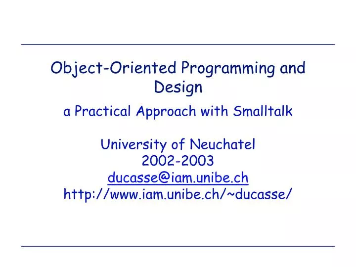 object oriented programming and design