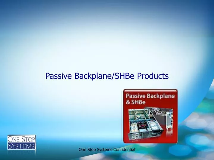 passive backplane shbe products