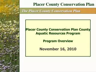 The Placer County Conservation Plan