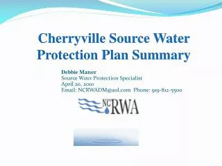 Cherryville Source Water Protection Plan Summary
