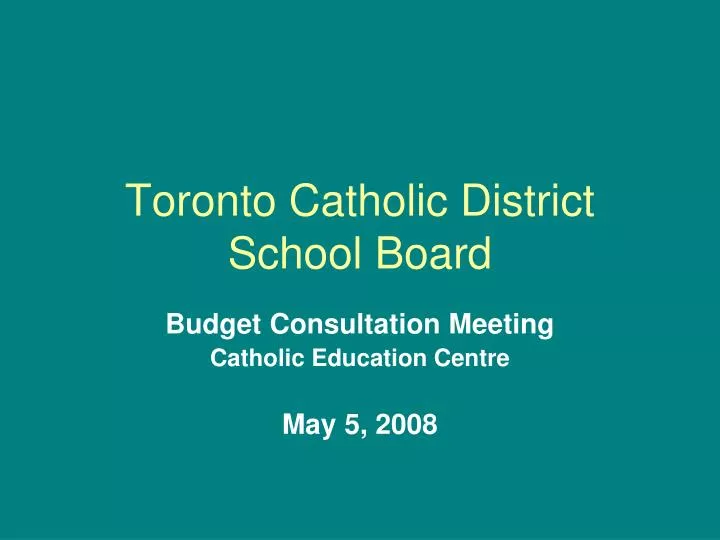 toronto catholic district school board