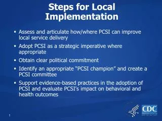 Steps for Local Implementation