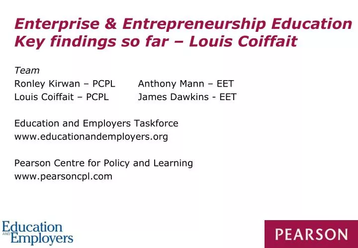 enterprise entrepreneurship education key findings so far louis coiffait