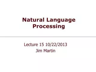 Natural Language Processing