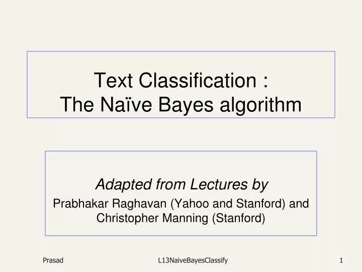 text classification the na ve bayes algorithm