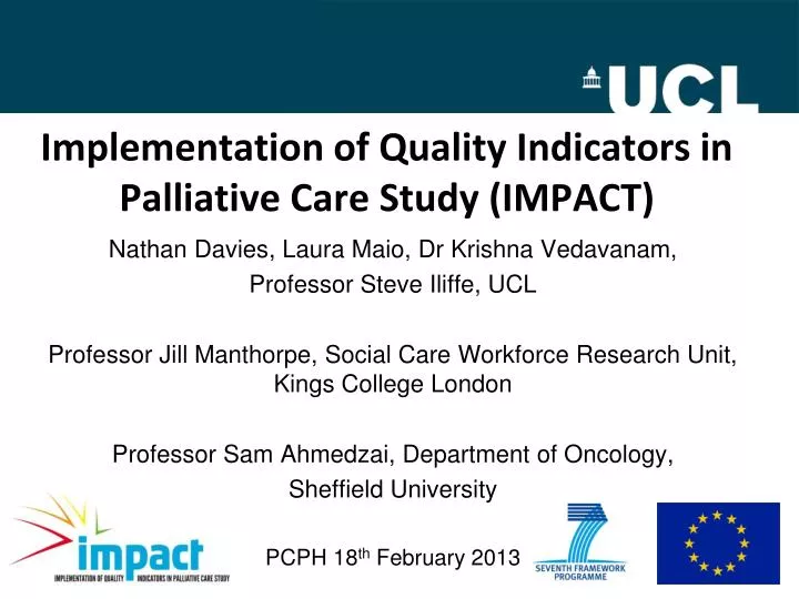 implementation of quality indicators in palliative care study impact