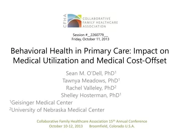 behavioral health in primary care impact on medical utilization and medical cost offset