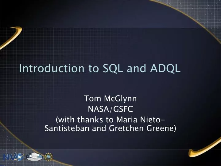 introduction to sql and adql