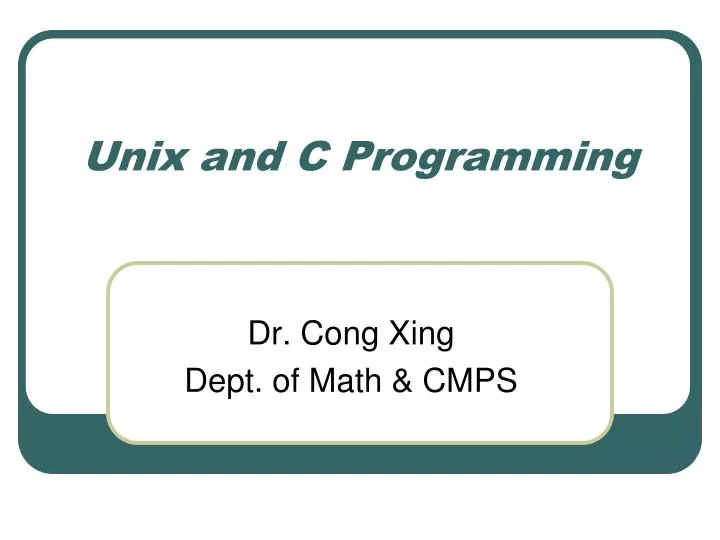 unix and c programming