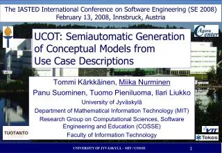 UCOT: Semiautomatic Generation of Conceptual Models from Use Case Descriptions