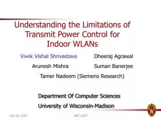 Understanding the Limitations of Transmit Power Control for Indoor WLANs