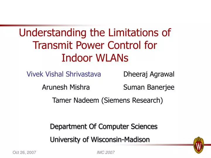 understanding the limitations of transmit power control for indoor wlans