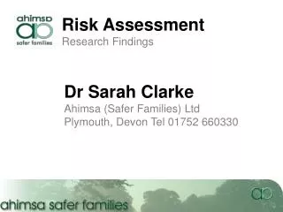 Risk Assessment Research Findings