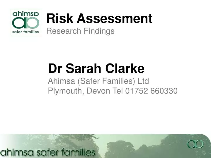 risk assessment research findings