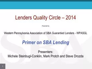 Lenders Quality Circle - 2014