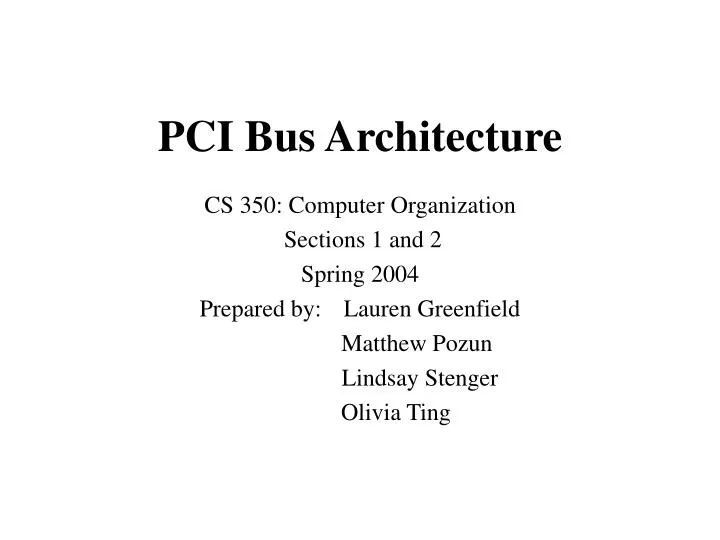 pci bus architecture