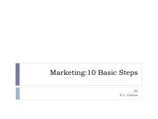 Marketing:10 Basic Steps