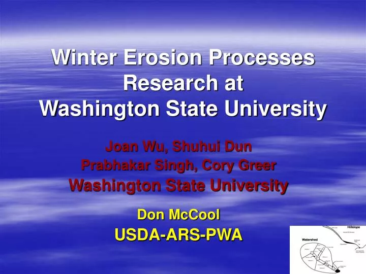 winter erosion processes research at washington state university