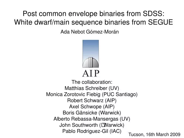 post common envelope binaries from sdss white dwarf main sequence binaries from segue
