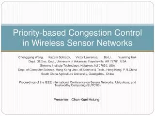 Priority-based Congestion Control in Wireless Sensor Networks