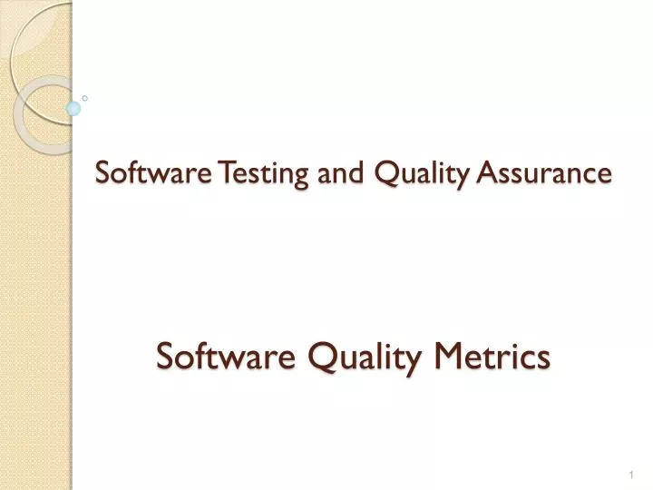 software testing and quality assurance software quality metrics