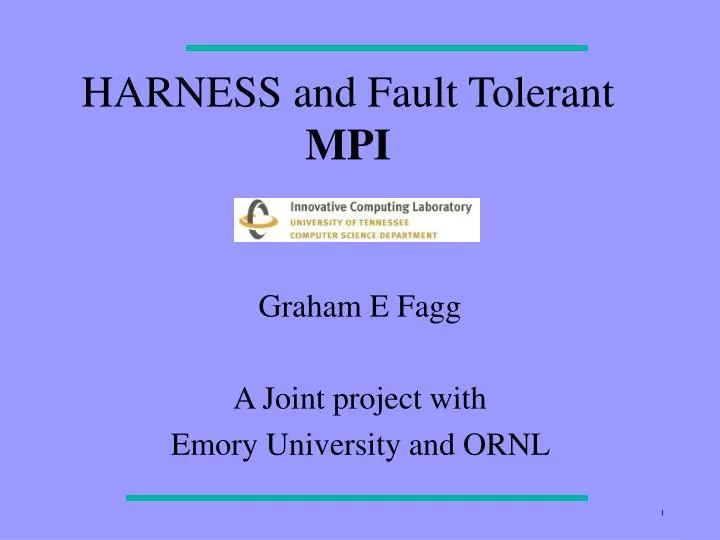 harness and fault tolerant mpi
