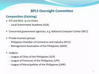 BPLS Oversight Committee