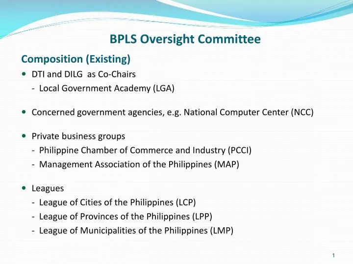 bpls oversight committee