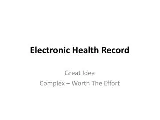 Electronic Health Record