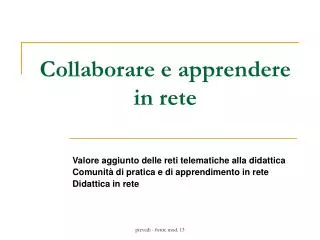 collaborare e apprendere in rete