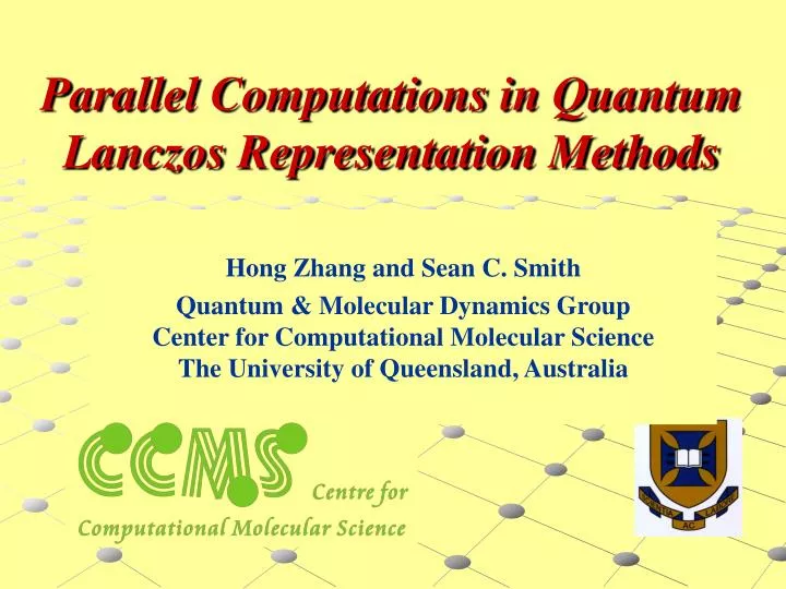 parallel computations in quantum lanczos representation methods