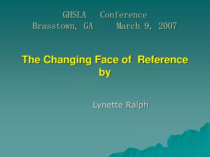 ghsla conference brasstown ga march 9 2007
